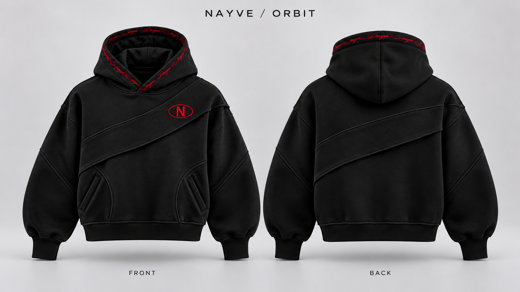 Original Orbit Hoodie design reference, front and back